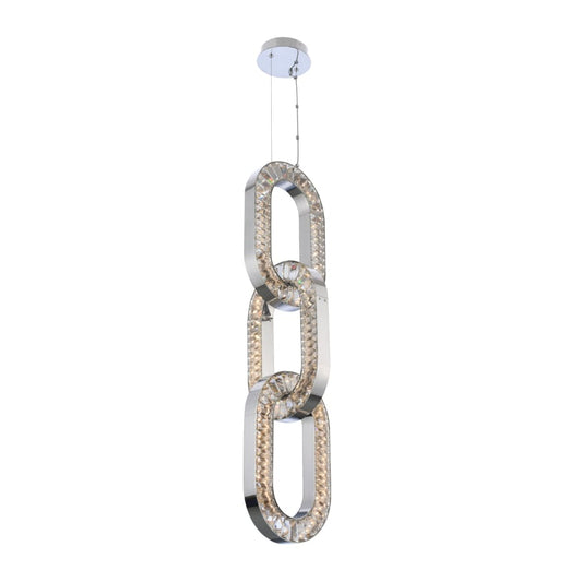 Allegri Catena 3 Light 12" Wide LED Pendant with Firenze Crystal