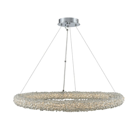 Allegri Lina 32" Wide LED Ring Chandelier with Firenze Crystal