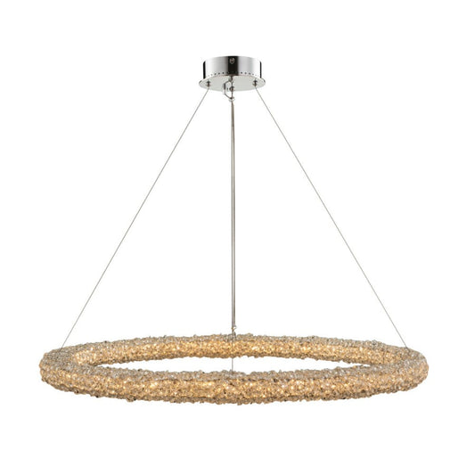 Allegri Lina 38" Wide LED Crystal Ring Chandelier