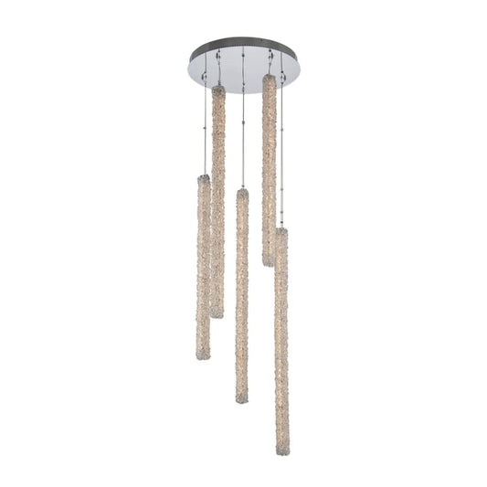 Allegri Lina 5 Light 24" Wide LED Crystal Multi Light Pendant