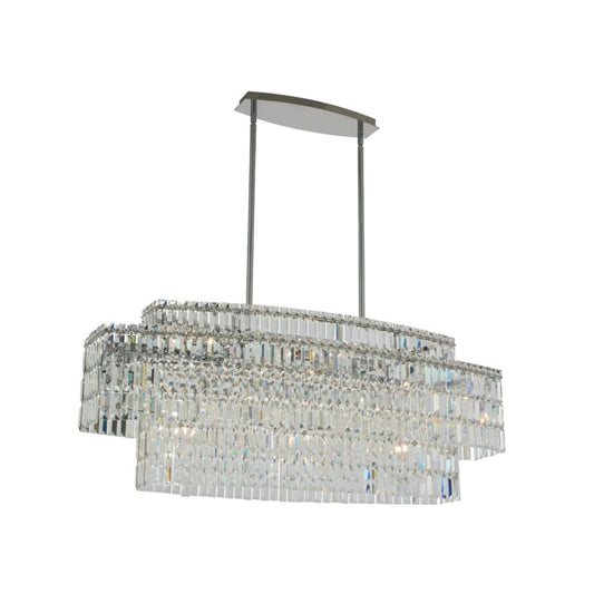 Allegri Livelli 10 Light 44" Wide Crystal Linear Chandelier