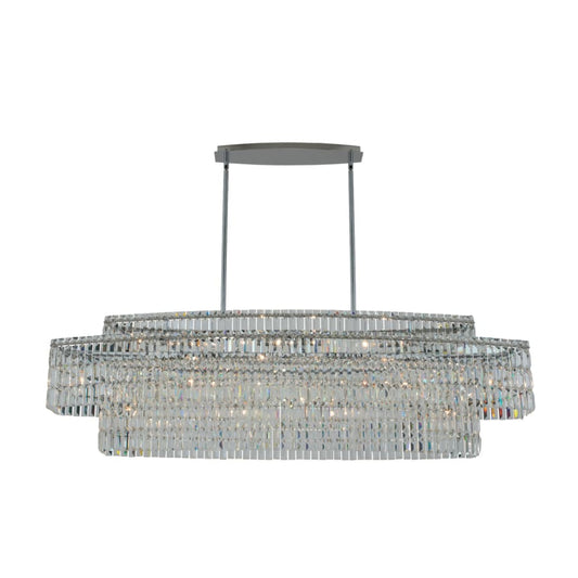 Allegri Livelli 15 Light 60" Wide Crystal Linear Chandelier