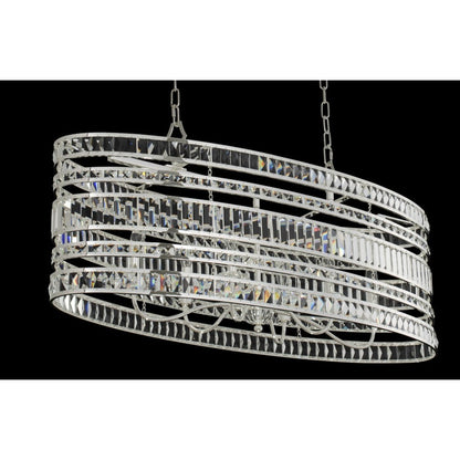 Allegri Strato 6 Light 42" Wide Crystal Drum Chandelier