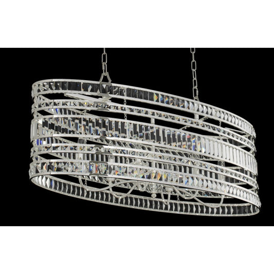 Allegri Strato 6 Light 42" Wide Crystal Drum Chandelier