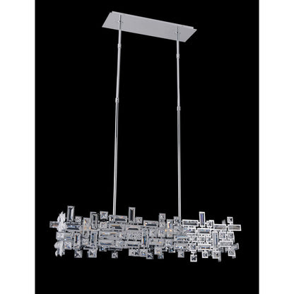 Allegri Vermeer 6 Light 35" Wide Crystal Linear Chandelier