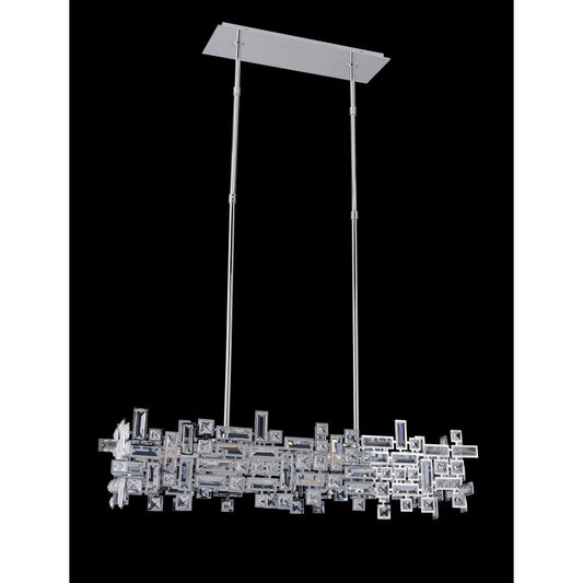 Allegri Vermeer 6 Light 35" Wide Crystal Linear Chandelier