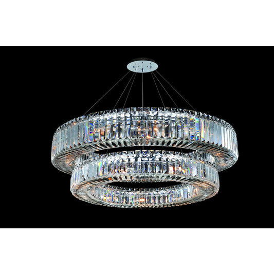 Allegri Quantum Rondelle 21 Light Two Tier Chandelier