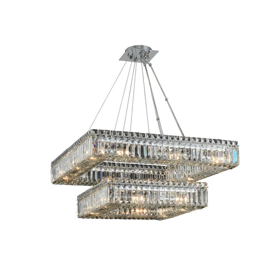 Allegri Quadro 2 Light 38" Wide Square Ring Chandelier with Firenze Crystal