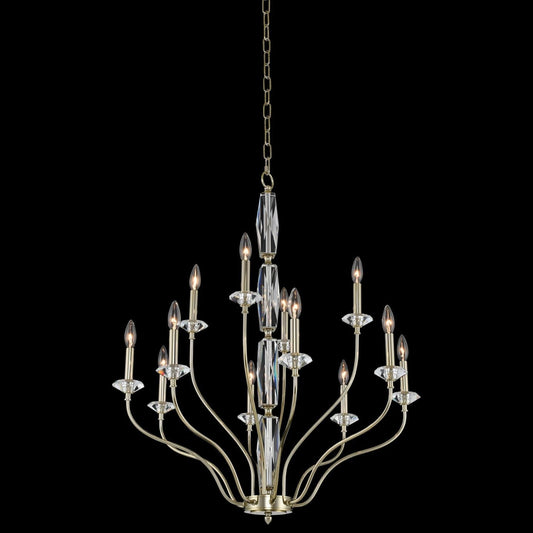 Allegri Savia 31"W Champagne Gold 12-Light 2-Tier Chandelier