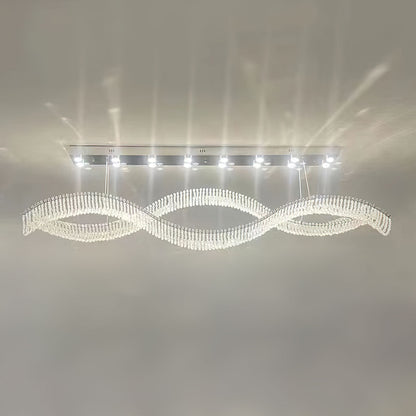 Alon Chandelier L 70.9″ x H 13.8″ / L 180cm x H 35cm / Chrome & Clear / Warm Light Pendant light