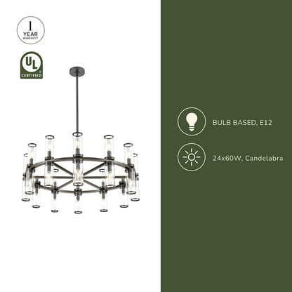 Alora Lighting Revolve 24 Light 32" Wide Taper Candle Chandelier