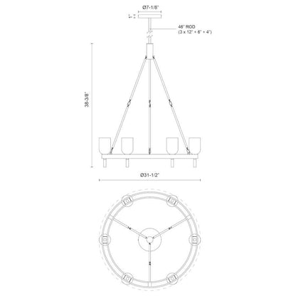 Alora Lighting Lucian 6 Light 32" Wide Ring Chandelier