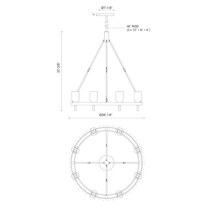Alora Lighting Lucian 8 Light 37" Wide Ring Chandelier