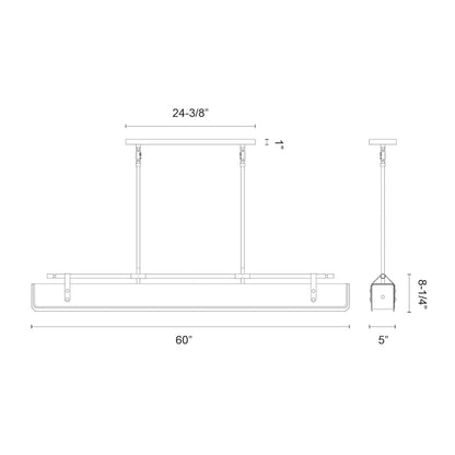 Alora Lighting Valise 60" Wide LED Linear Chandelier