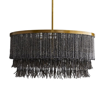 Arteriors Baja 3 Light 30" Wide Beaded Drum Chandelier