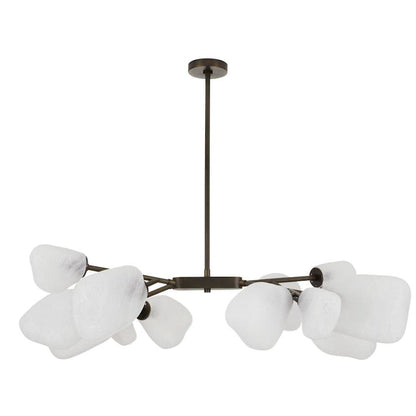 Arteriors Grozny 12 Light 44" Wide Linear Chandelier with Frosted Glass Shades