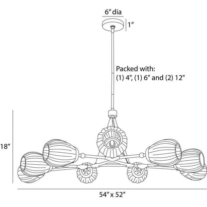 Arteriors Smyth 9 Light 54" Wide Chandelier