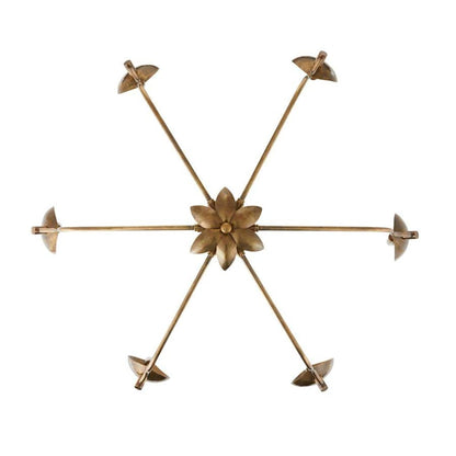 Arteriors Flores 6 Light 46" Wide Chandelier with Hammered Brass Shades