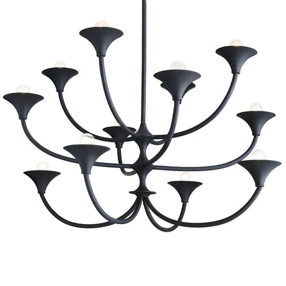 Arteriors Larkin Chandelier 12 Light 42" Wide Wrought Iron Abstract Chandelier