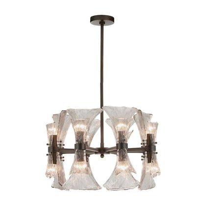Arteriors Gwendolyn 16 Light 24" Wide Chandelier with Ribbed Glass Shades