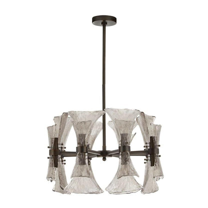 Arteriors Gwendolyn 16 Light 24" Wide Chandelier with Ribbed Glass Shades