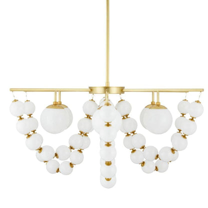 Arteriors Genesis 5 Light 42" Wide Chandelier with Opal Glass Shades
