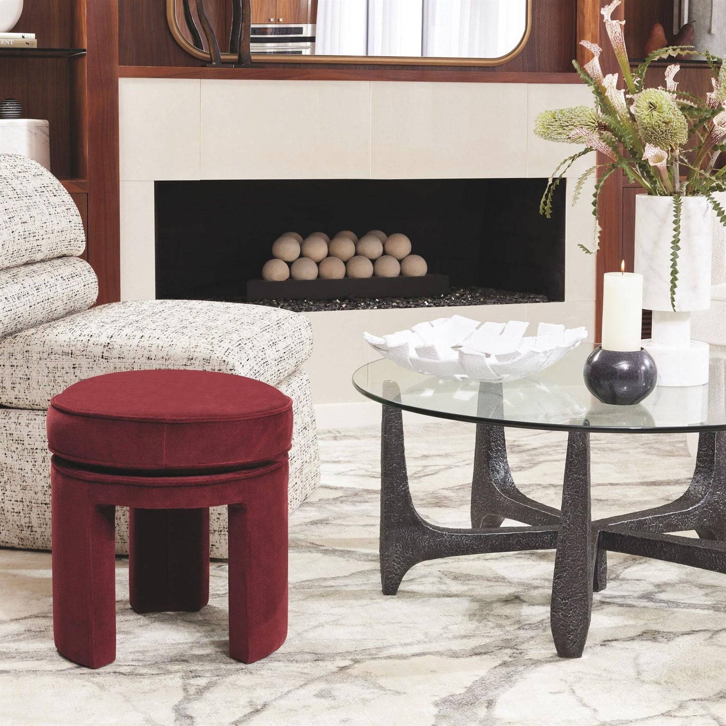 Global Views Bolster Slipper Chair