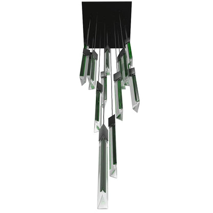 Avenue Lighting Alpine 15 Light 24" Wide LED Multi Light Pendant with Marbleized Crystal Shades