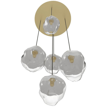 Avenue Lighting Sonoma Ave. 5 Light 28" Wide Multi Light Pendant with White/Clear Glass Shades