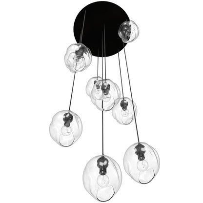 Avenue Lighting Sonoma Ave. 9 Light 37" Wide Multi Light Pendant with Water Glass Shades