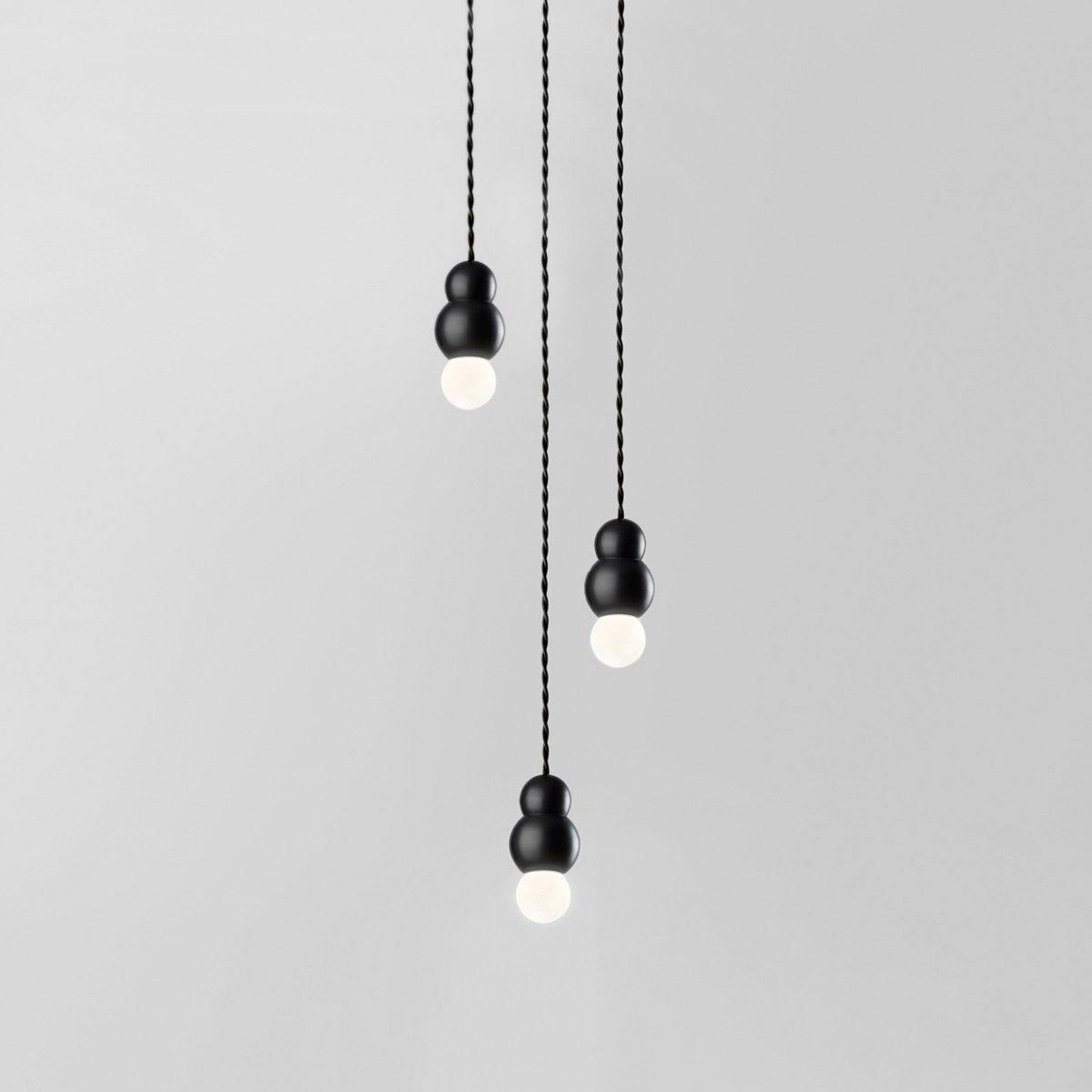 Ball Series Pendant Light 3heads Dia 3.14″ x H 5.03″ / Dia 8cm x H 12.8cm / Black / Hanging Cable Pendant light