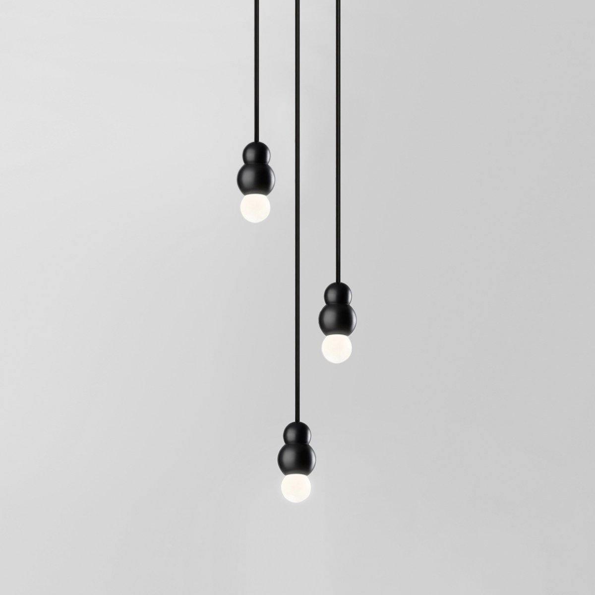 Ball Series Pendant Light 3heads Dia 3.14″ x H 5.03″ / Dia 8cm x H 12.8cm / Black / Suspension Rod Pendant light