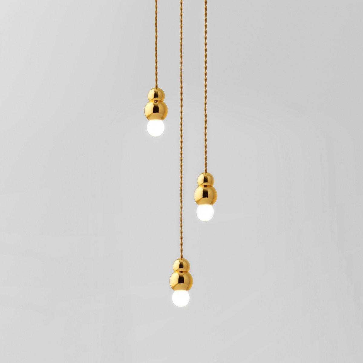 Ball Series Pendant Light 3heads Dia 3.14″ x H 5.03″ / Dia 8cm x H 12.8cm / Gold / Hanging Cable Pendant light