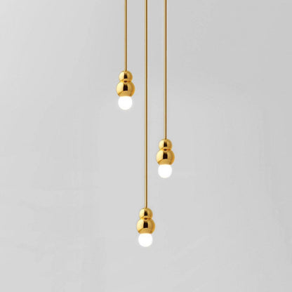 Ball Series Pendant Light 3heads Dia 3.14″ x H 5.03″ / Dia 8cm x H 12.8cm / Gold / Suspension Rod Pendant light