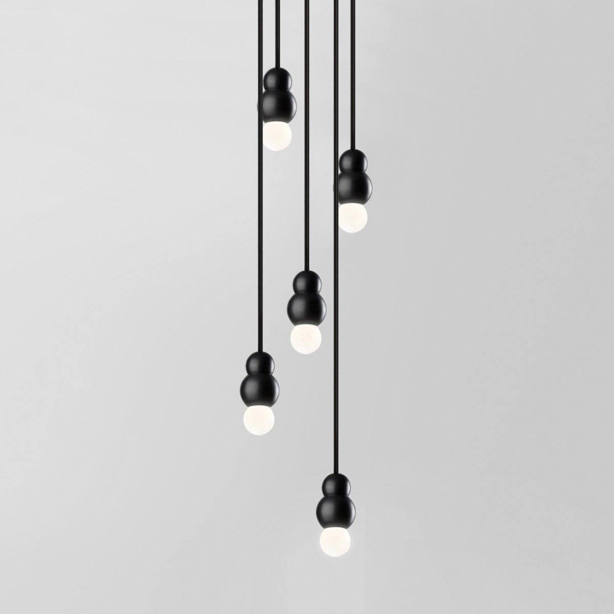 Ball Series Pendant Light 5heads Dia 3.14″ x H 5.03″ / Dia 8cm x H 12.8cm / Black / Suspension Rod Pendant light