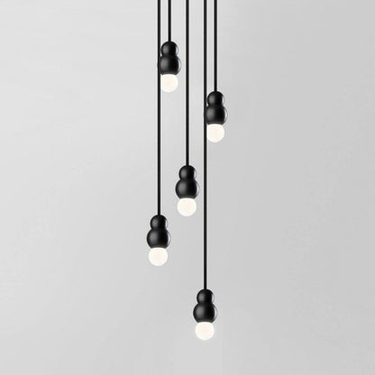 Ball Series Pendant Light 5heads Dia 3.14″ x H 5.03″ / Dia 8cm x H 12.8cm / Black / Suspension Rod Pendant light