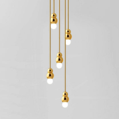 Ball Series Pendant Light 5heads Dia 3.14″ x H 5.03″ / Dia 8cm x H 12.8cm / Gold / Suspension Rod Pendant light