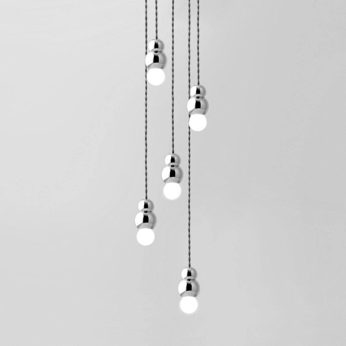 Ball Series Pendant Light 5heads Dia 3.14″ x H 5.03″ / Dia 8cm x H 12.8cm / Chrome / Hanging Cable Pendant light