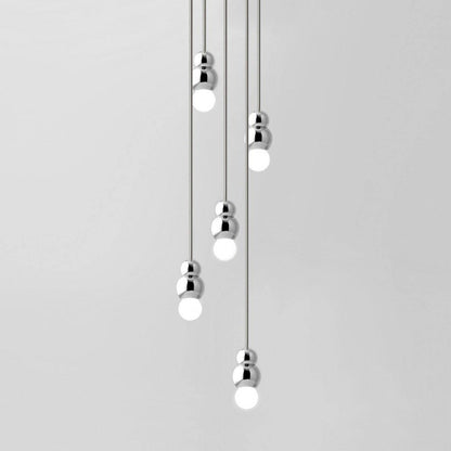 Ball Series Pendant Light 5heads Dia 3.14″ x H 5.03″ / Dia 8cm x H 12.8cm / Chrome / Suspension Rod Pendant light