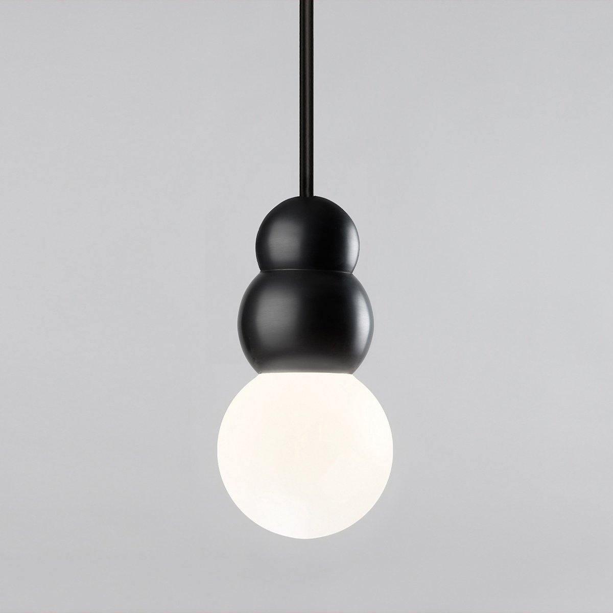 Ball Series Pendant Light Dia 3.9″ x H 6.81″ / Dia 10cm x H 17.3cm / Black / Suspension Rod Pendant light