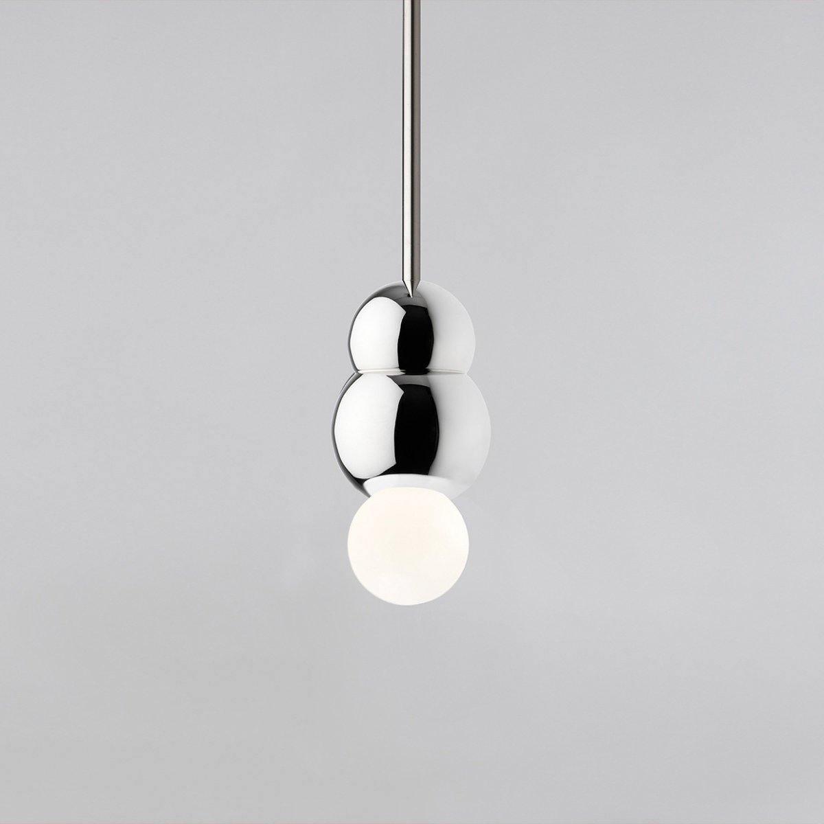 Ball Series Pendant Light Dia 3.14″ x H 5.03″ / Dia 8cm x H 12.8cm / Chrome / Suspension Rod Pendant light