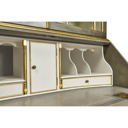 Jonathan Charles Buckingham Georgian Grey & Gilded Secretary Cabinet (492260-PBG)