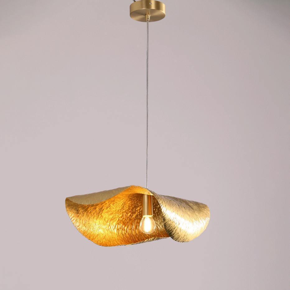 Hammered Pendant Light Model D L 16.9″ x W 14.2″ x H 4.7″ / L 43cm x W 36cm x H 12cm / Polished brass Pendant light