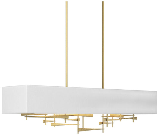 Cavaletti 42"W Modern Brass Long Pendant w/ Natural Anna Shade