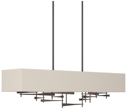 Cavaletti 42"W Oil Rubbed Bronze Long Pendant With Flax Shade