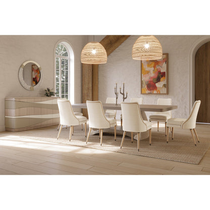 Jonathan Charles Swell Danish Cord Dining Table (500417-116L-BLO-DPC)