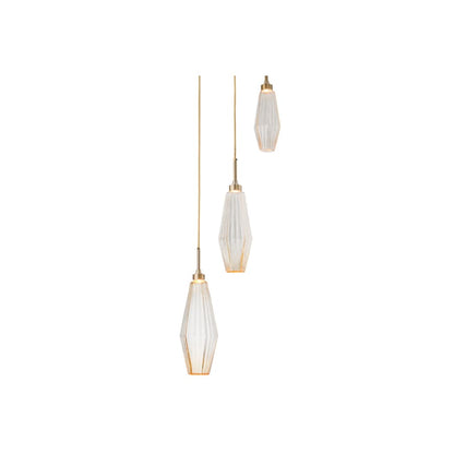 Hammerton Studio Aalto 33" Wide Artisan Crafted Geometric Optic Glass 12 Light Pendant