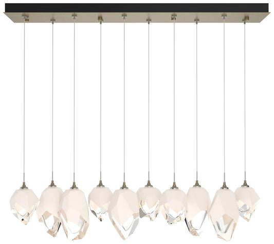 Chrysalis 44.5"W 10-Light Soft Gold Mixed White Crystal Standard Penda