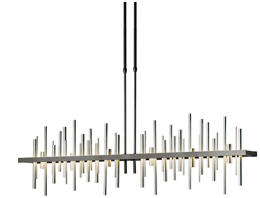 Cityscape 51.9" Wide Large Natural Iron LED Pendant With Sterling