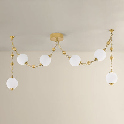 Corbett Lighting Corda 26" Wide LED Multi Light Pendant with Matte Cloud Glass Shades